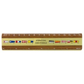 RULER- CODE FLAG, LASI & TEAK, 30 cm.