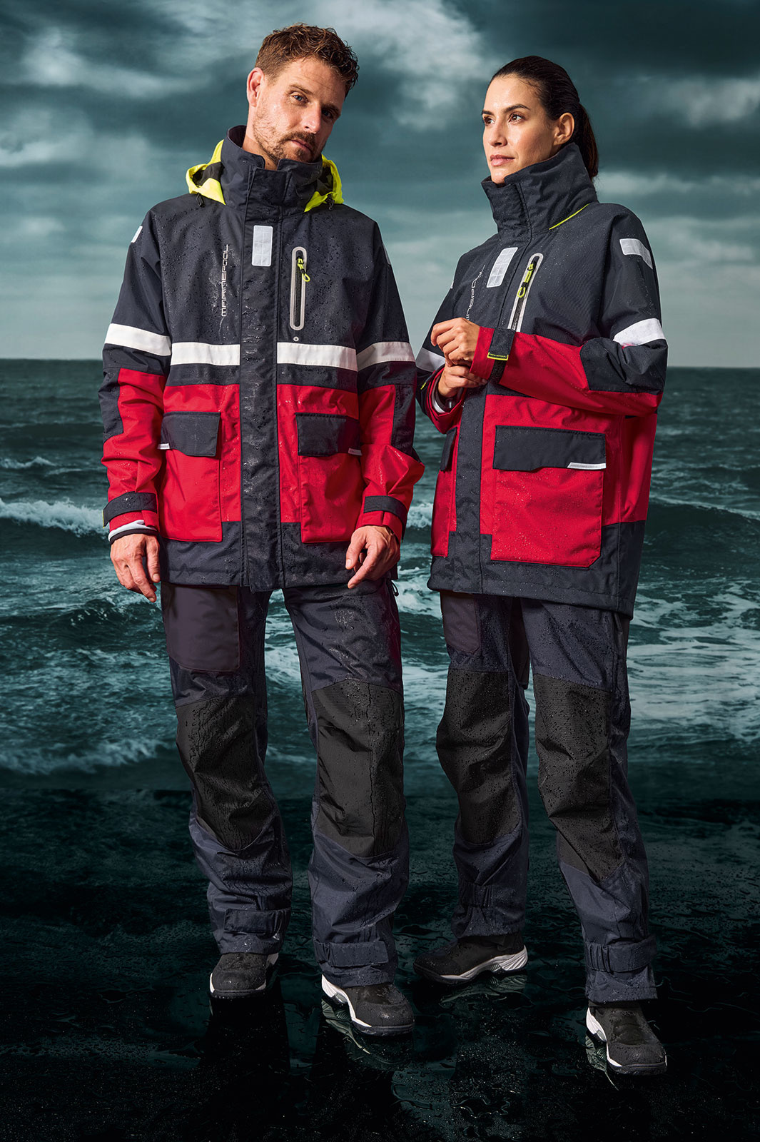 MARINEPOOL MP RIVIERA -purjehdussetti, MEESTELE, mustat vetoketjut, XXL